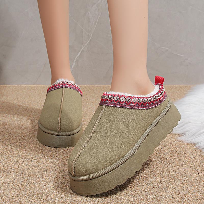 Fashion Snow Boots for Women 2024 Winter New Warm Thickened Fluff Soles Boots Women Casual Comfortable Cotton Shallow Shoes for Women