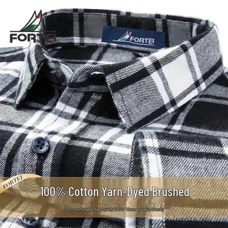 

Futting Men s Plaid Brushed Cotton Long-Sleeve Shirt 42