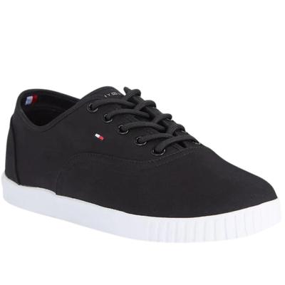 Canvas Lace Up Sneaker női tornacipő, fekete. 36