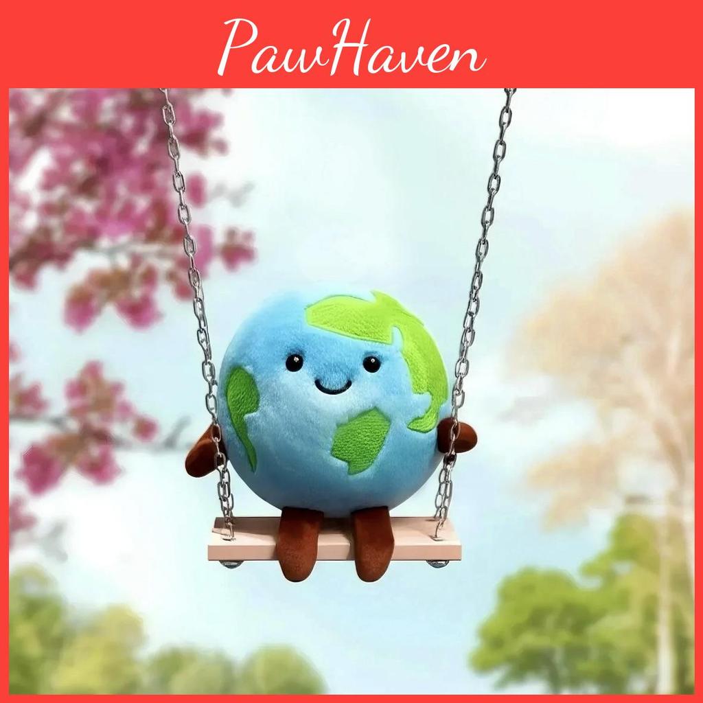 Plush Earth Toy Bag Keychain With Soft Short Plush For Kids And Teens