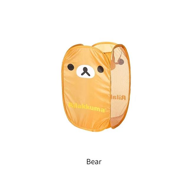 Large Capacity Cartoon Animal Laundry Hamper Breathable Mesh Pop Up Storage Basket Space-Saving Foldable Dirty Clothes Organizer