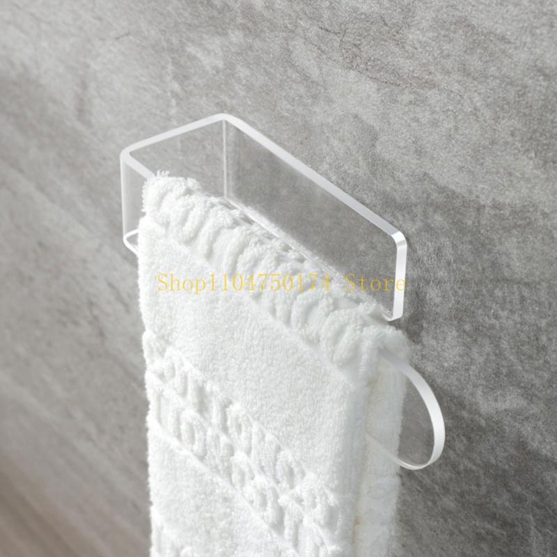 Convenient Bathroom Towel Rack Frees Punching Clear Rack Towel Storage Shelf top sale