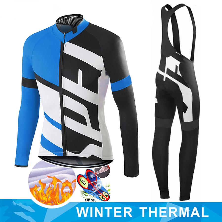 Winter Thermal Fleece Men Cycling Jersey Sets MTB Bicycle Clothes Wear Ropa Ciclismo Racing Bike Clothing Team Cycling Suit