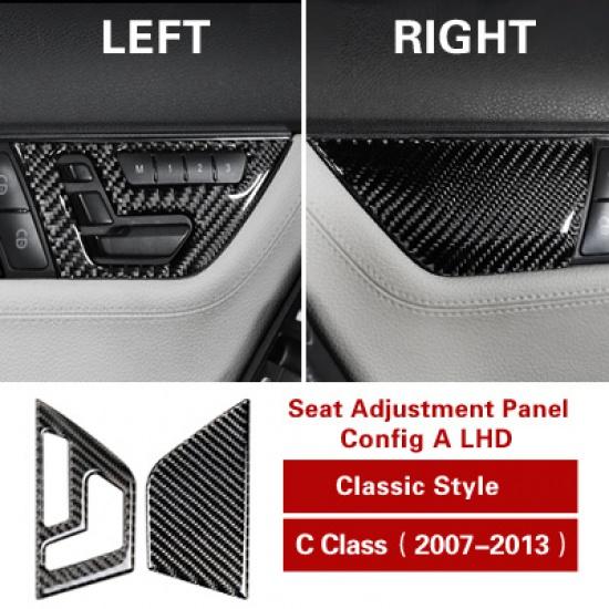 

Для Mercedes C Class W204 2007-2013 модификация из углеродного волокна наклейки для интерьера автомобиля кнопка регулировки сиденья панель переключателя Config a Lhd Classic