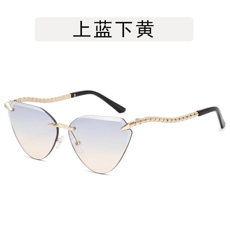 Vintage Style Sunglasses Women Rimless Cut Edge Snake Shape Leg Women's Sun Glasses Outdoor Activity Men's Glasses