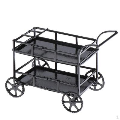 Miniature Metal Serving Cart /12 Dollhouse Accessories - Dolls Kitchen, Dining Room, Restaurant