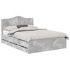 Bed Frame with Headboard Concrete Grey 140 X 200 Cm Engineered Wood