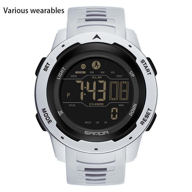 Calorie Pedometer Electronic Watch Waterproof Multifunctional Sports Shockproof Smart Alarm Clock Watch for Men and Women