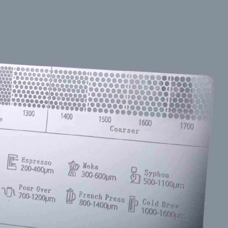 Coffee Powder Grinding Thickness Reference Comparison Card Grinder Grinding Powder Thickness Comparison Scale for Coffee