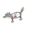 Retro Fairy Tale Little Red Riding Hood Doll Pin: European & American Hollow Jackal Brooch