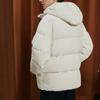 FILA Fusion Letter Zipper Hooded Long Sleeve Warm Jacket Down Coat Men jackets Light-Mist-Gray T11M341903A-GY