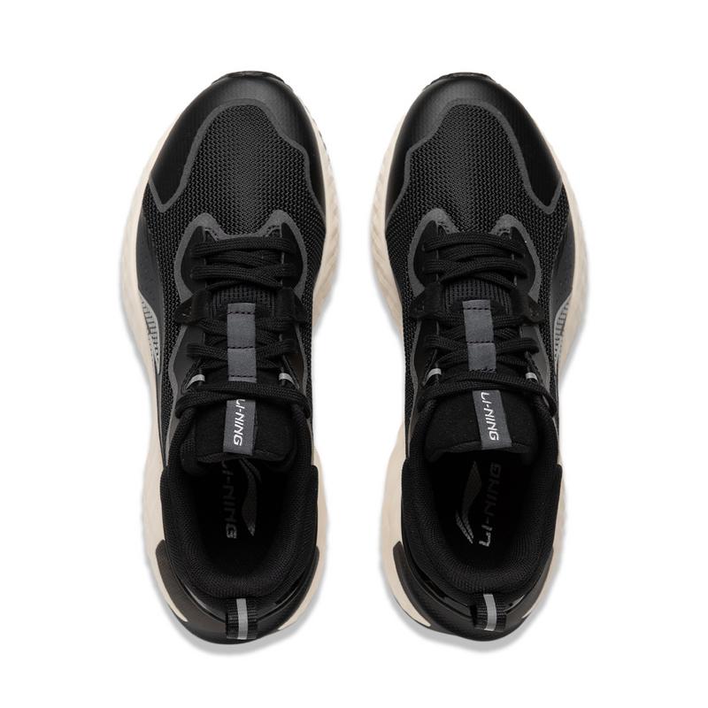 Li-Ning Lightweight Comfortable Fashion Shock Absorbing Non-Slip Wear-Resistant Casual Shoes Men Sneakers Black White AGLU187-1