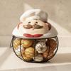 Chef-Topped Wire Basket Black Decorative Storage Breathable