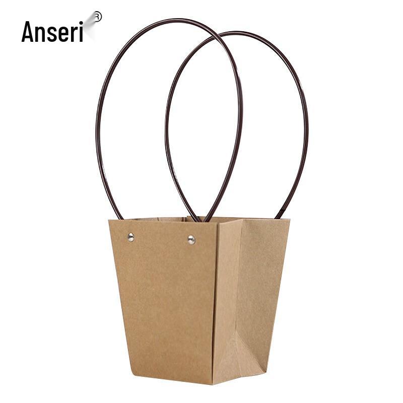 Kraft Paper Trapezoidal Floral & Gift Bags, 10-Pack