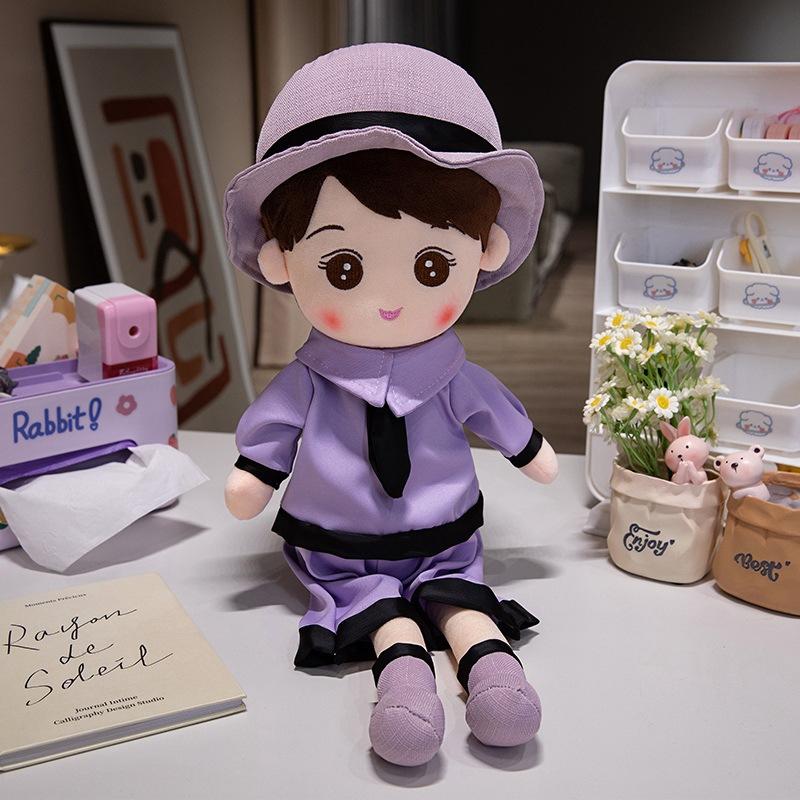 Cute princess dress doll couple wedding cartoon doll plush toy press bed happy baby pair wedding gift