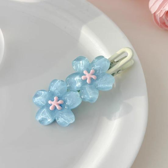 4 Stuks Meisjes Haarspeld Macaron Kleur Kersenbloesem Haarclips Parelmoer Textuur Stabiele Golvende Pony Haarspelden Haaraccessoires