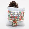 European & American Christmas Tree Letter Elastic Bracelets Set - Mixed Color Polymer Clay