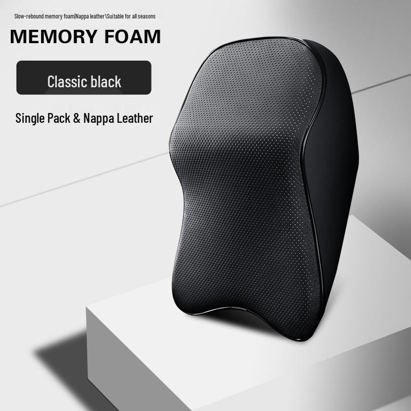 Universell Minnesskum Bil Nackstöd och Ryggstöd Kudde - Fulläder, Fyrårstiders Komfort