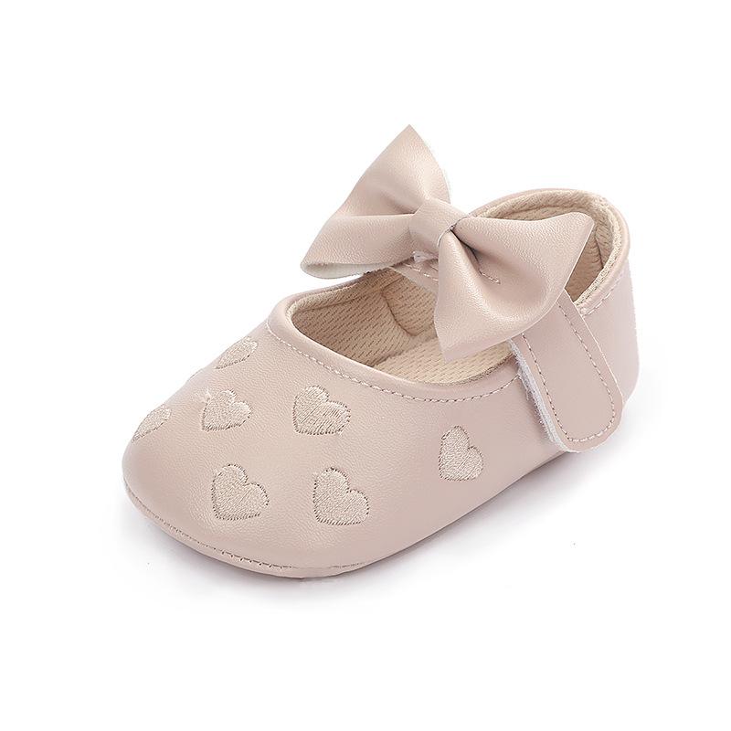 Girl Baby Princess Shoes Preschool Children's Anti slip Flat Bottom Soft Sole Cotton Baby Bed Shoes Cute Bow Baby Walking Shoes