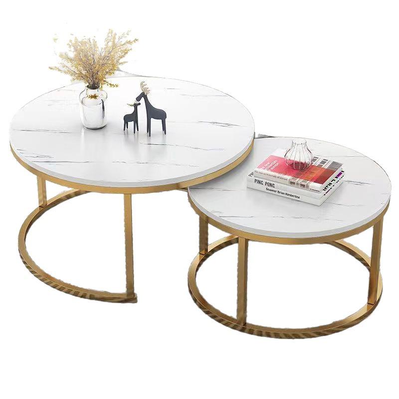 Modern Round Sintered Stone Coffee Table, 2026 Light Luxury Model for Small Apartments and Living Rooms.