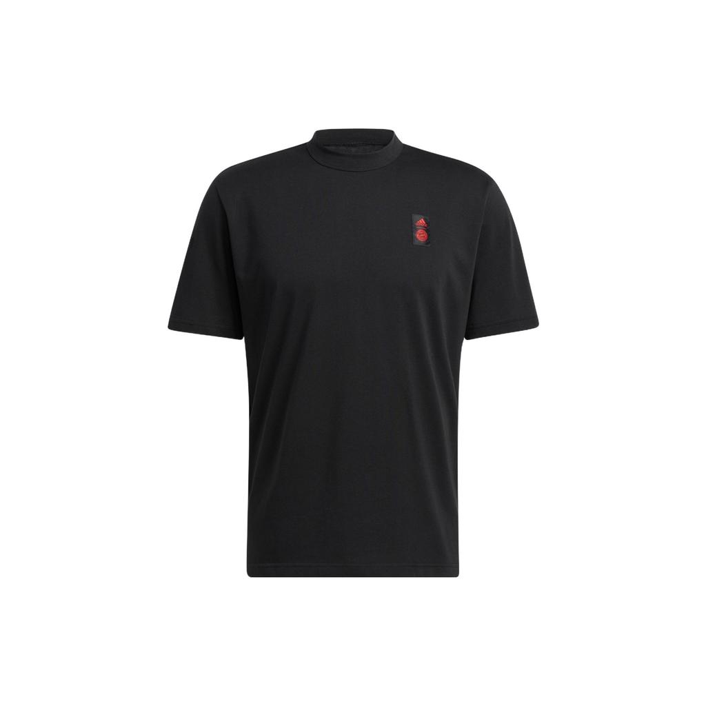 Adidas FW22 Logo Collar Short Sleeve Soccer Jersey Men Tops Black HF1354