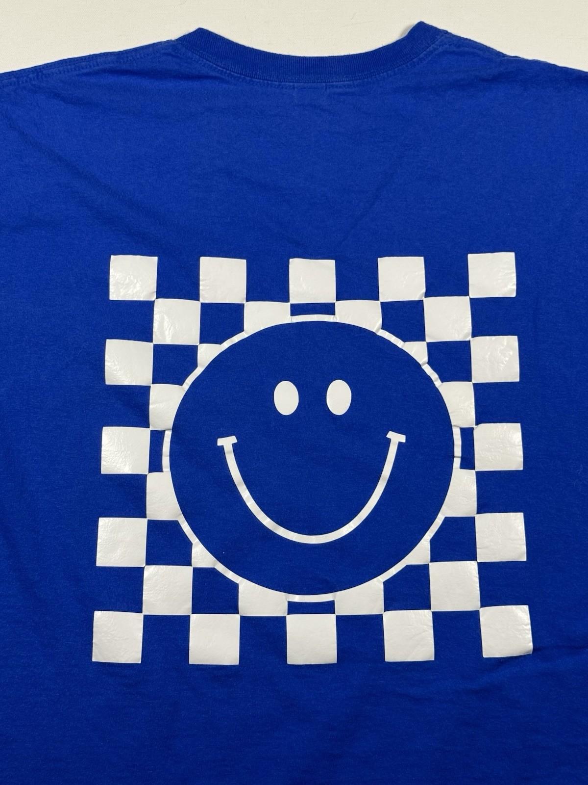 G8WY Smiley Face XL Blue Gildan Streetwear Graphic Tee Y2K Skater Unisex T-Shirt S
