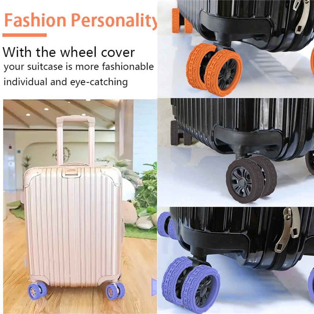 4/8pcs Portable Protect Your Luggage Wheels with Flexible Silicone Suitcase Covers