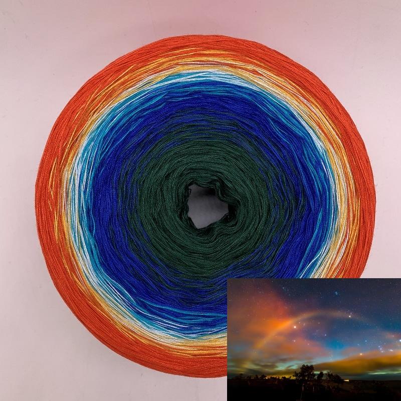 300g Mercerized Cotton Yarn Gradient Color Long Section Dyed Hand Wound Mixed Strand Cake Thread DIY Hand Knitted Shawl Scarf