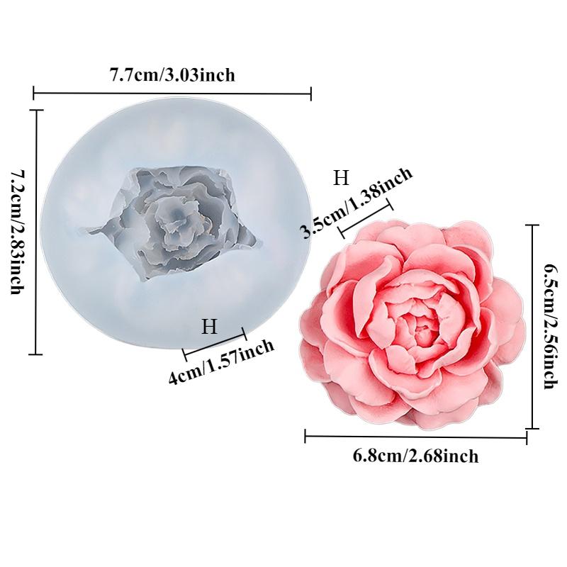 Jasmine Flower Candle Silicone Mould DIY Rose Peony Flower Gypsum Soap Resin Crafts Cement Mold Chocolate Cake Baking Tools
