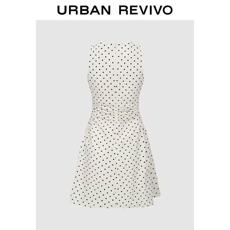 UR2026 Women's Polka Dot Pleated Sleeveless Dress
