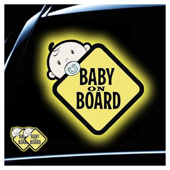 

Наклейки на автомобиль - 2 штуки Baby in Car высокопрочная светоотражающая водонепроницаемая виниловая безопасная автомобильная эмблема, подходит для заднего, боковых стекол, бамперов жёлтый
