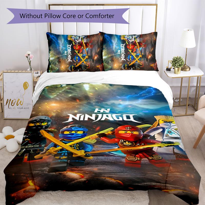 Ninja 3pcs Bedding Set Duvet Cover Closure Includes 1 Duvet Cover & 2 Pillowcases for All Seasons Bedroom Home Dorm Decor