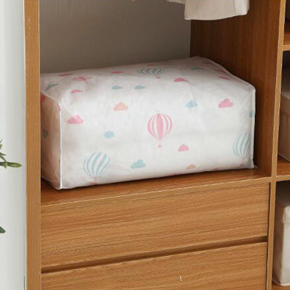 1pc Peva Printed Waterproof And Dust-Proof Quilt Storage Bag, Collapsible And Easy To Arrange, Blankets, Clothes, Bedding