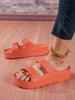 Women Slippers Platform Beach Shoes Girl Outdoor Slides EVA Flip Flops For Home Shoes Buckle Soft Thick Sole Sandals