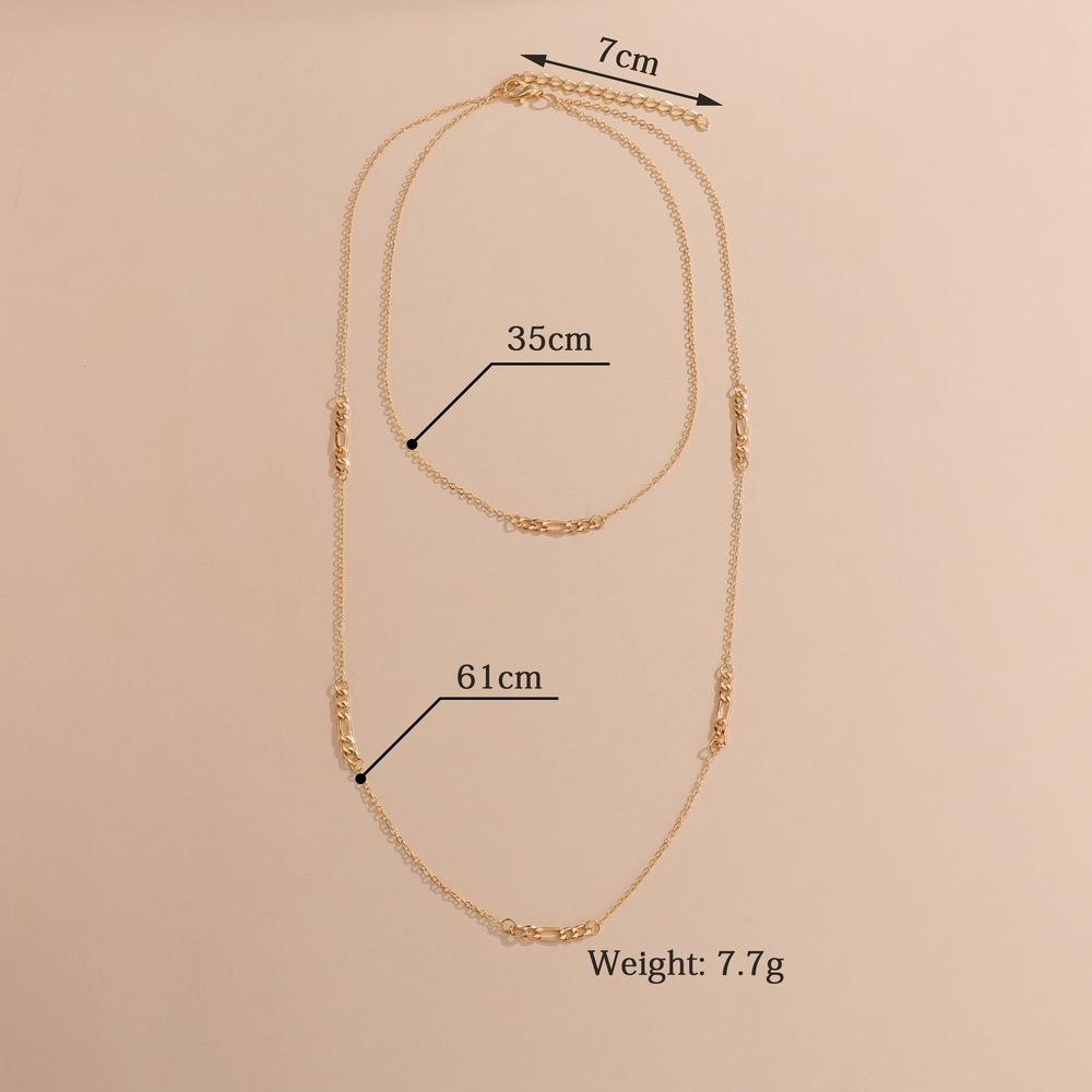 New Sexy Multi-layer Chain Stacked Metal Necklace Neck Chain