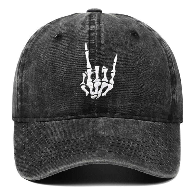 

Унисекс вышитая бейсболка из выстиранного хлопка с когтями One Size чёрный