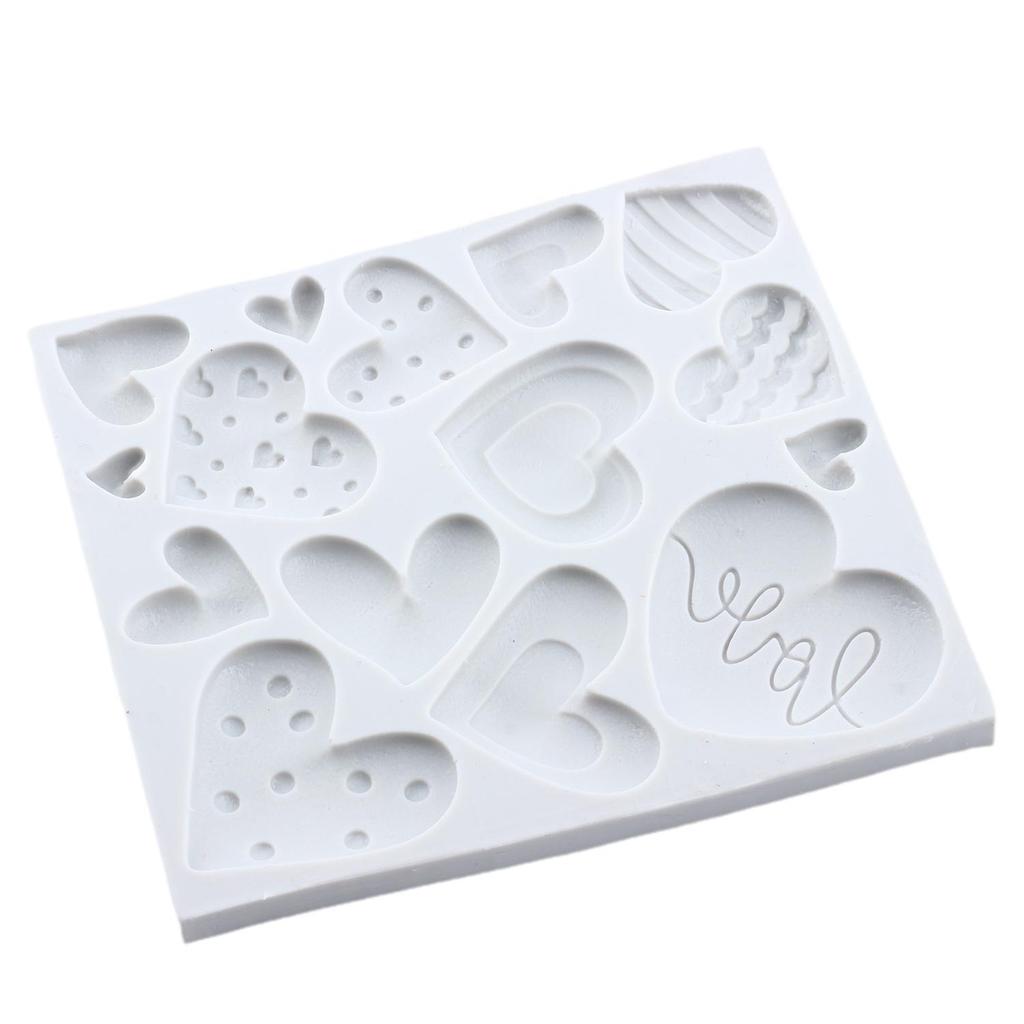 Heart Silicone Molds Love You XOXO Letter Kiss Rose Fondant Mold Cake Decorating Tools Cupcake Topper Candy Resin Clay Chocolate Gumpaste Mold