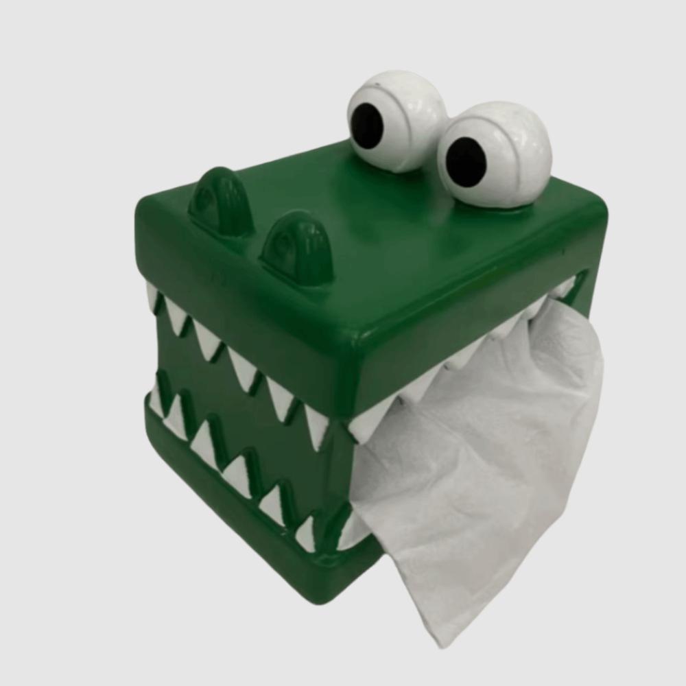 

Decorative Tissue Box Ornament Doll Toy Crocodile Napkin Holder Home Decoration зелёный