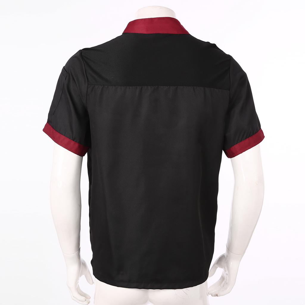 Mens Womens Unisex Short Sleeve Chef Coat Breathable Button Cook Jacket Bakery Canteen Restaurant Hotel Kitchen Uniform