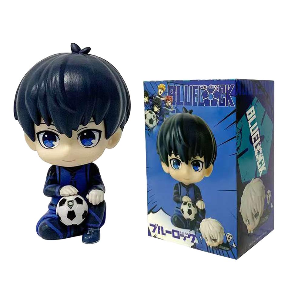 Anime BLUE LOCK Cute Nagi Yisagi Isagi Yoichi Sitting Action Figure PVC Doll Tabletop Model Anime Peripheral Creative Toy Gift‘s