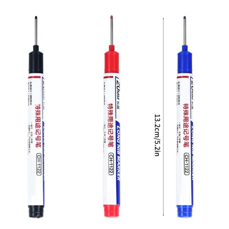 10 Stück Ölbasierter Markierstift 20mm Markierstift Tieflochmarkierstift Lange Spitze Markierer Schnelltrocknend Zimmermannsmarkierer