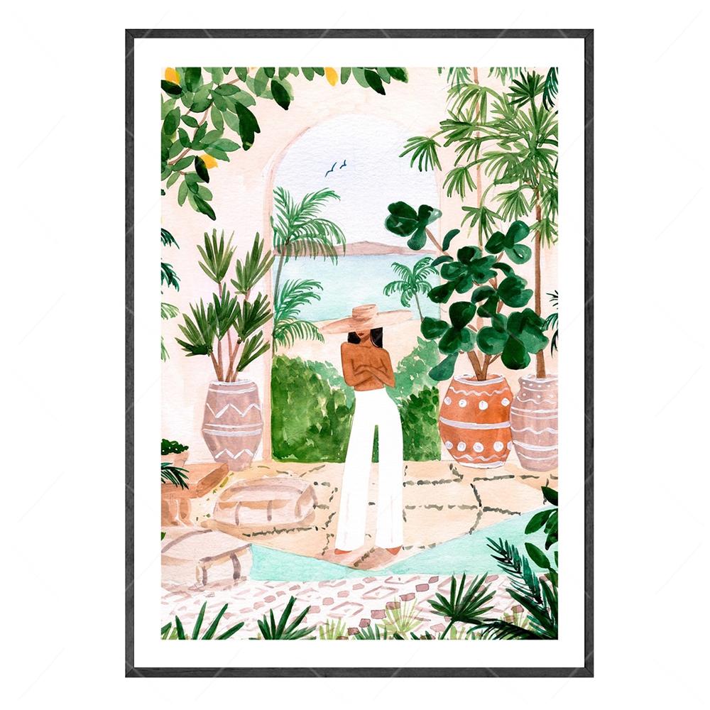 Marokko Poster Wohnkultur Am Pool Siesta Meer Italien Nordic Poster Und Drucke Wand Kunst Leinwand Malerei Bilder Dekoration