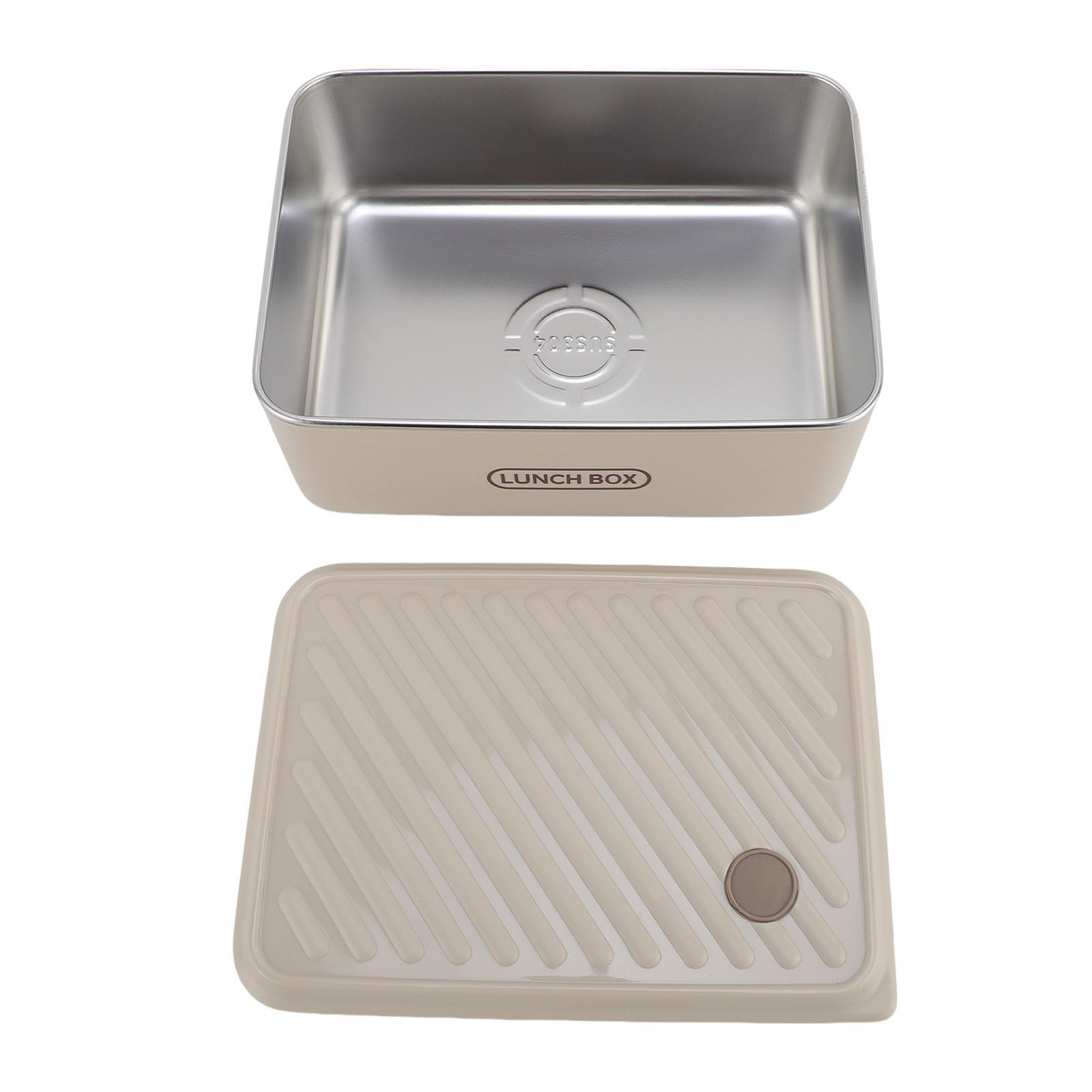 Герметичный ланч-бокс из нержавеющей стали 304, контейнер для приготовления еды, прямоугольная коробка для хранения, вместимость 1200 мл