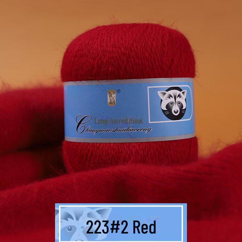 Fire moale de cașmir țesute manual pentru pălării și șaluri, fire de lână de nurcă cu păr lung, de grosime medie, pentru croșetat