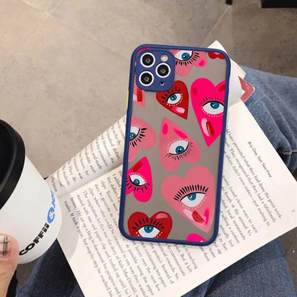 Funny Turkish Lucky Blue Evil Eye Phone Case for IPhone X XR XS 7 8 Plus 11 12 13 14 15 Pro MAX Mini Shockproof Matte Hard Cover