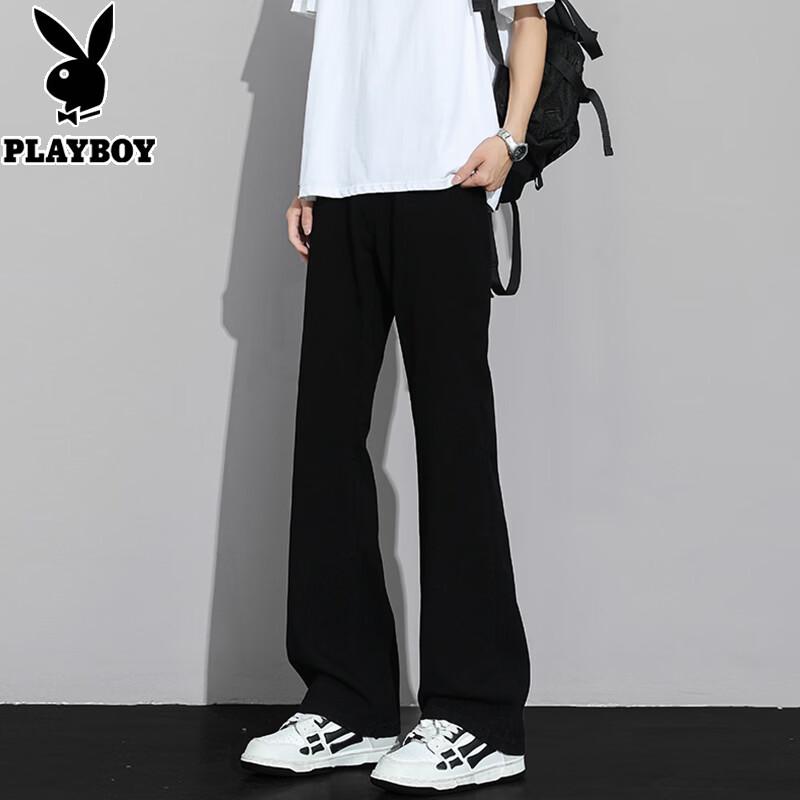 PLAYBOY Men's Loose Straight Micro-Flared Jeans