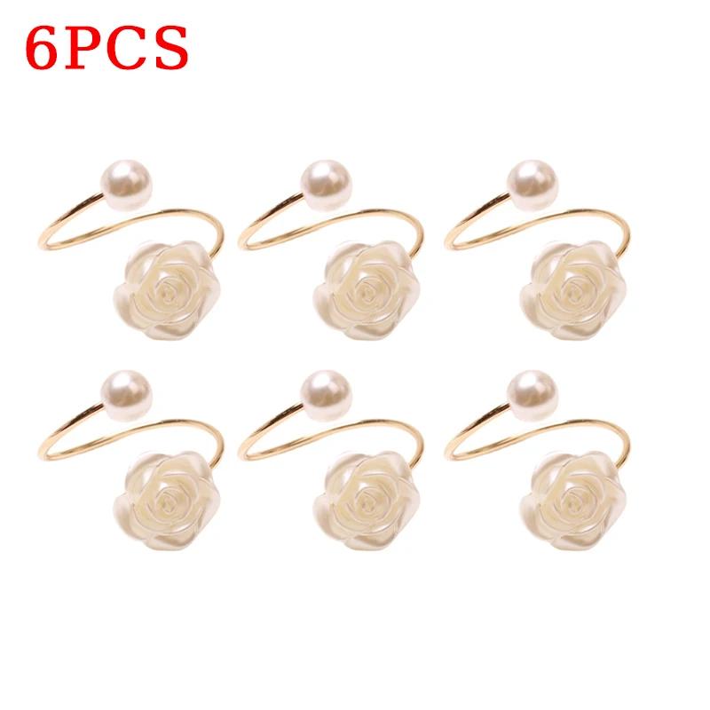 96 Stück Valentinstag Hochzeit Perlen Serviettenhalter Rose Kreativer Runder Perlen Serviettenring Musterraum Hotel Papiertuchring