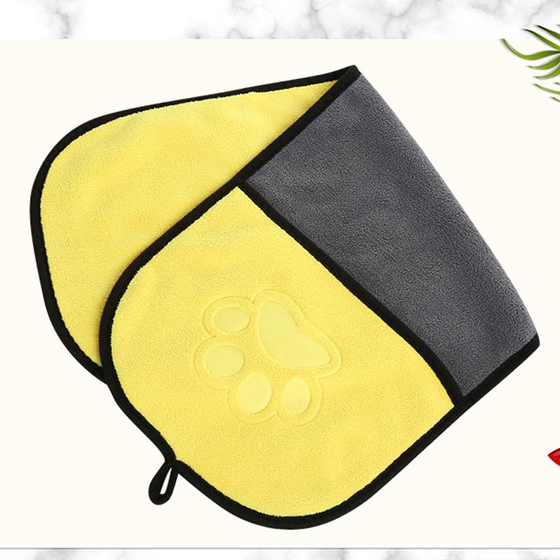 

Халат для собак и кошек, быстросохнущее банное полотенце для домашних животных, быстро впитывающее воду, полотенце для домашних животных жёлтый