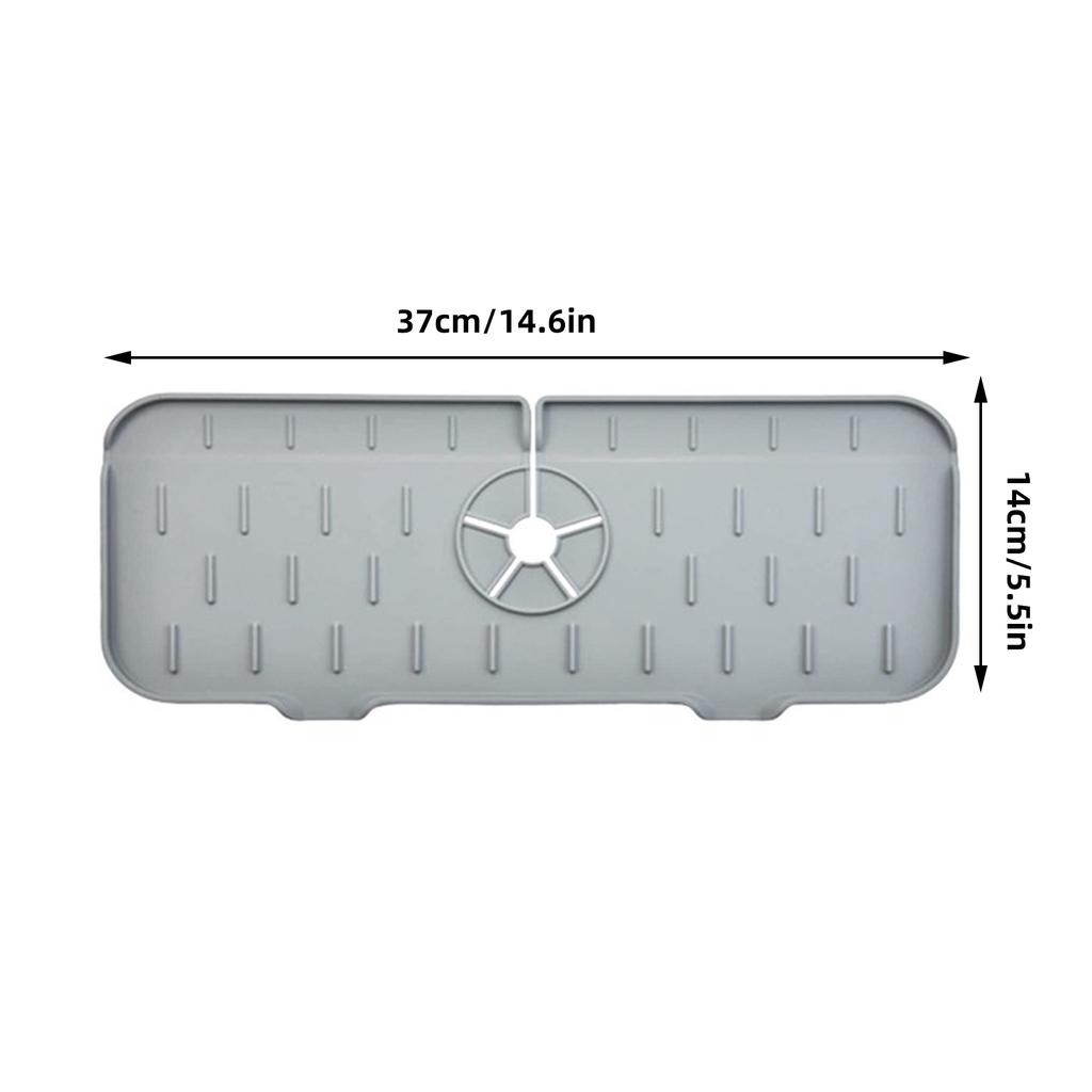 Silicone Faucet Mat for Kitchen Sink Splash Drain Pad Faucet Splash Catcher Countertop Protector for Bathroom Soap Drainer Tray