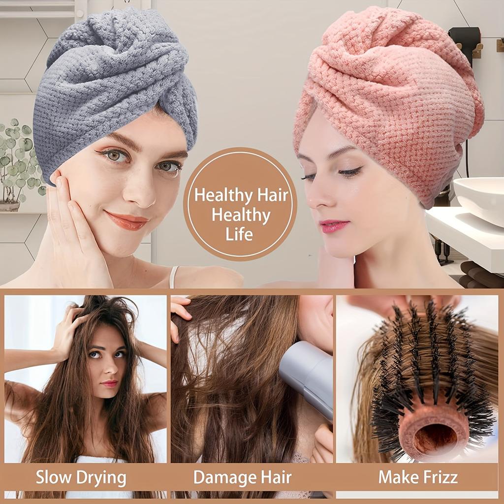 3pcs High Quality Quick-drying Microfiber Turban Wrap Highly Absorbent Soft and Comfortable Blow Dry Towel Bathroom Supplies